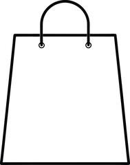Minimalist Shopping Bag Icon with Black Outline