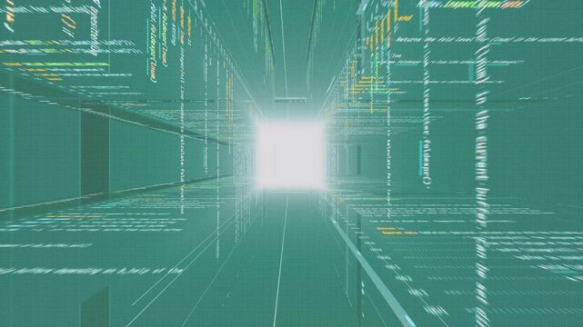 html coding 3d server, scrolling through programming data, rendering through gradient mainframe