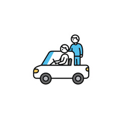 Driving lesson illustration.