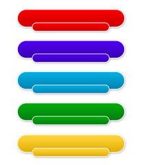 set of colorful lower third set design png template multi colour, text box design template element, simple set design ribbon ornament modern