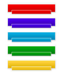 set of colorful lower third set design png template multi colour, text box design template element, simple set design ribbon ornament modern