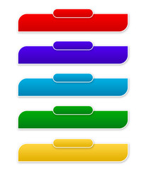 set of colorful lower third set design png template multi colour, text box design template element, simple set design ribbon ornament modern