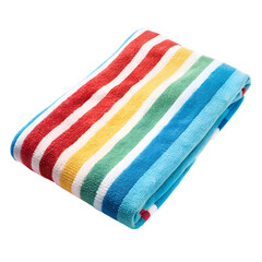 Striped beach towel isolated on transparent background