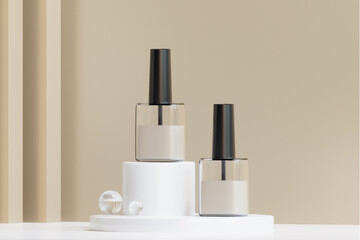 Minimalist Nail Polish on Pedestal Still Life