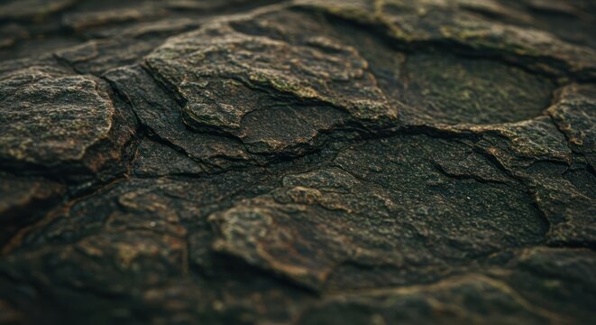 Dark Textured Stone Surface Rough, Rugged Rock Background