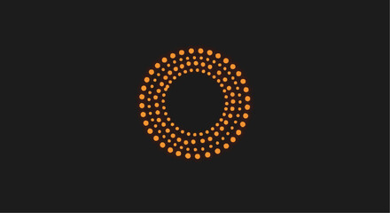 Circular design composed of tiny dots, creates a mesmerizing and abstract shape.
