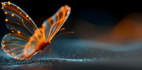 An abstract background with beautiful abstract business transformation innovation. Change from traditional to high technology-like life cycle of a butterfly. To imply a successful future business