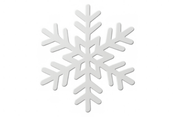 Beautiful white snowflake symbolizing winter holidays, gracefully resting on a transparent background, capturing the essence of the season