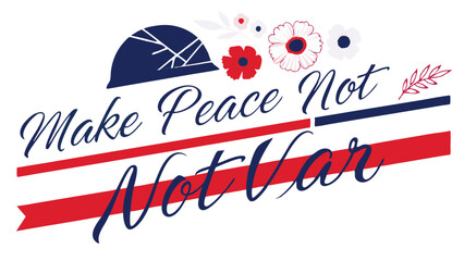 Promoting Peace Graphic Patriotic Colors Floral Accents and Message of Unity for a Better Future