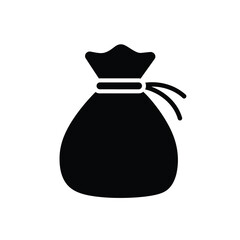 Black Silhouette Charm Bag Icon Vector Graphic