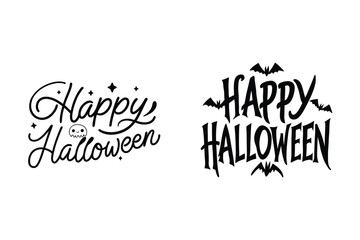happy halloween spooky text vector for t-shirt design.