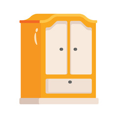 A minimal 2d icon of cupboard with handles