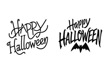 happy halloween spooky text vector for t-shirt design.