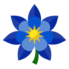 Oxford Blue flower on white background 