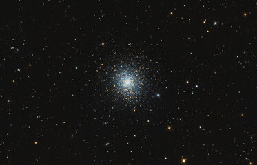 Globular cluster called Messier 92 n Hercules constellation, taken with amateur telescope.