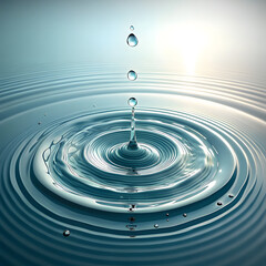 Flowing water splash isolated on white background