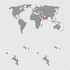 Seychelles Map Set with World Location.