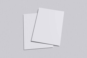 White A4 flyer with grey background color for mockup template