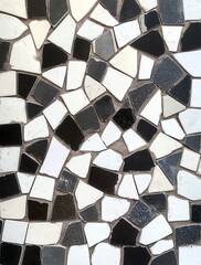 Black and White Mosaic Tile Wall