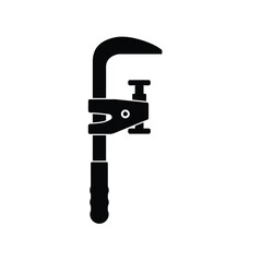 Black Silhouette Vector Corner Clamp Icon White Background
