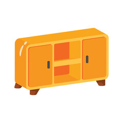 A stylish 2d icon of console cabinet drawers