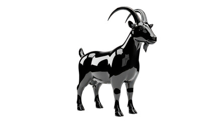 Fototapeta premium Black Metallic Goat 3d Render