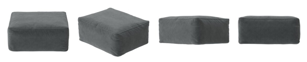 grey soft pouf isolated.