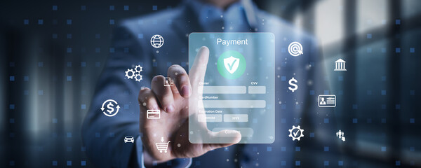 Secure Digital Payment Systems Illustrated Financial technology concept.