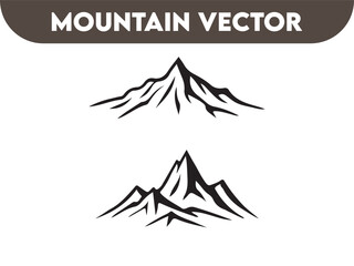 Two black mountain peaks vector graphic nature