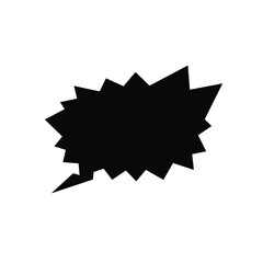 Black Silhouette Eighties Comic Speech Bubble Vector