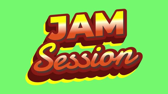 Retro JAM Session Typography on Green Background, motion text design