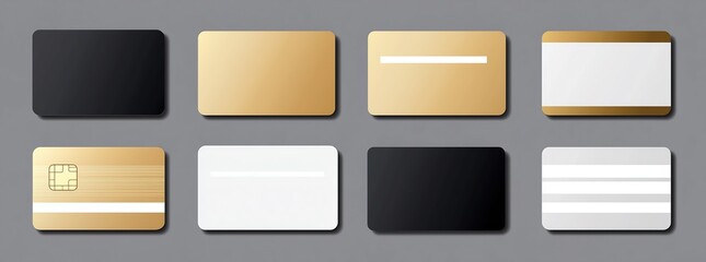 Luxury Black Gold Card Array - Premium Financial Product Display for Credit Cards & Exclusive Membership