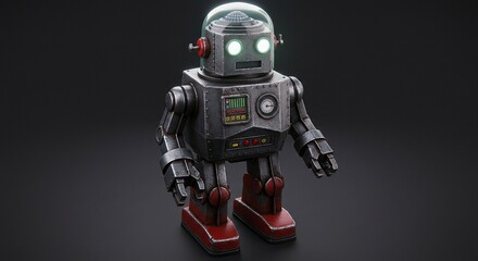 Vintage Retro Robot Toy Standing