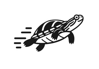 Yellow-Bellied Slider Hand Drawn Flat Illustration Vector Isolated by AZ for Books, Arts, Design and Decoration Graphic Asset