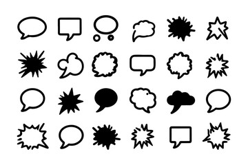 Retro Speech Bubbles in Comic Art Style