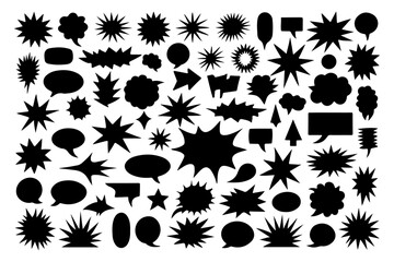 Comic Bubble Elements with Halftone Style