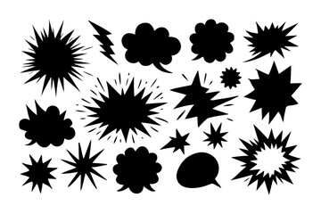 Comic Sticker Pack with Empty Speech Bubbles