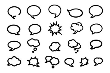 Halftone Shadow Comic Bubbles Vector