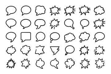 Cartoon Speech Bubbles in Pop Art Style