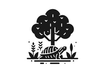 Yellow-Bellied Slider Hand Drawn Flat Illustration Vector Isolated by AZ for Books, Arts, Design and Decoration Graphic Asset