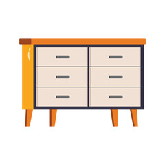 A sleek 2d icon of drawer console design