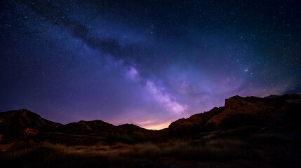 desert dunes night clear sky with stars landscape