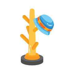 A stylish 2d style icon of coat stand hanger