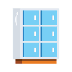 A sleek 2d icon of multi-door cabinets unit