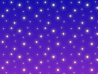 青と紫の神秘的な夜空の背景　美しい宇宙に星が輝くイラスト