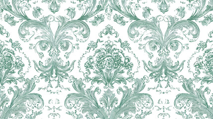 Obraz premium Seamless damask and floral patterns: a vintage vector illustration of an antique baroque textile design with an ornamental leaf and flower backdrop tile texture