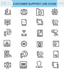  customer support help line icon vector icons set