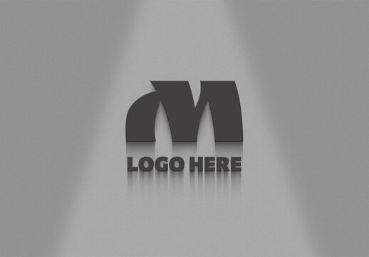 Wall Logo Mockup on Exterior Facade for Branding Presentation