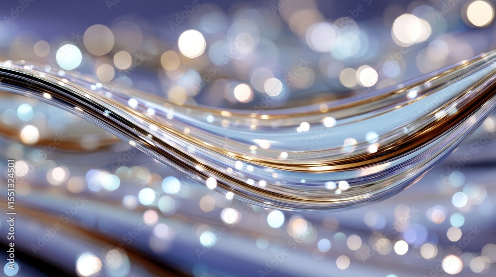 Aufkleber radiant abstract light field with shimmering golden and blue hues creating cosmic serenity and wonde