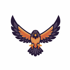 Fototapeta premium Majestic Hawk Spreading Its Wings Ready for Flight